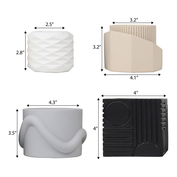 Dimension Image Matte Mixed Neutral (Set of 4)