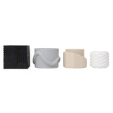 Mossel Modern Minimalist Handmade Concrete Geometric Planter Set with Drainage Holes