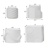 Mossel Modern Minimalist Handmade Concrete Geometric Planter Set with Drainage Holes