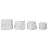 Mossel Modern Minimalist Handmade Concrete Geometric Planter Set with Drainage Holes