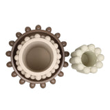 Grovea Modern Minimalist Handmade Concrete Bubble Cylinder Vase Set with Decorative Tray