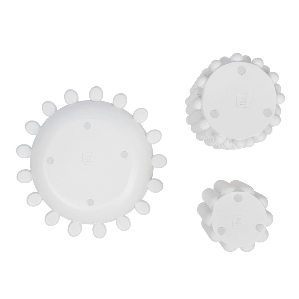 Grovea Modern Minimalist Handmade Concrete Bubble Cylinder Vase Set with Decorative Tray