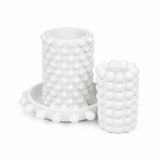 Grovea Modern Minimalist Handmade Concrete Bubble Cylinder Vase Set with Decorative Tray