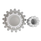 Grovea Modern Minimalist Handmade Concrete Bubble Cylinder Vase Set with Decorative Tray