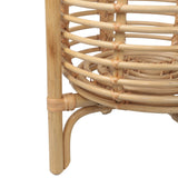 Leafra 33.5" Bohemian Minimalist Handmade 2-Tier Rattan Indoor Planter Stand