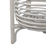 Leafra 33.5" Bohemian Minimalist Handmade 2-Tier Rattan Indoor Planter Stand