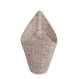 Talia Classic Coastal Hand-Woven Water Hyacinth Toilet Paper Basket with Wood Bar
