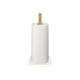 Jules Modern Glam Square Metal and Non Slip Weighted Marble Base Paper Towel Holder