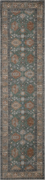 Maplecrest Oushak Style Distressed Border Non-slip Machine-washable Area Rug