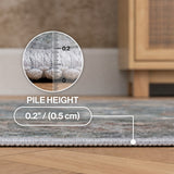 Maplecrest Oushak Style Distressed Border Non-slip Machine-washable Area Rug