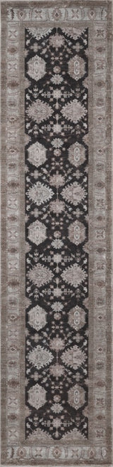 Maplecrest Oushak Style Distressed Border Non-slip Machine-washable Area Rug