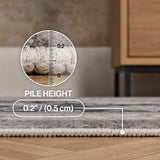 Maplecrest Oushak Style Distressed Border Non-slip Machine-washable Area Rug