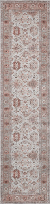 Maplecrest Oushak Style Distressed Border Non-slip Machine-washable Area Rug