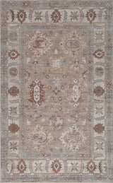 Maplecrest Oushak Style Distressed Border Non-slip Machine-washable Area Rug