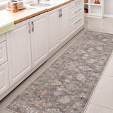 Maplecrest Oushak Style Distressed Border Non-slip Machine-washable Area Rug