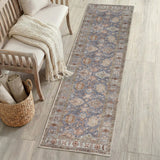 Maplecrest Oushak Style Distressed Border Non-slip Machine-washable Area Rug