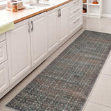 Pinehollow Distressed All-over Floral Border Non-slip Machine-washable Area Rug