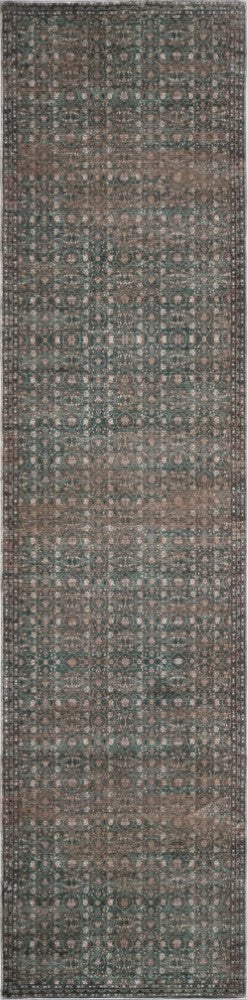 Pinehollow Distressed All-over Floral Border Non-slip Machine-washable Area Rug