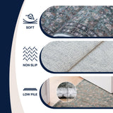 Pinehollow Distressed All-over Floral Border Non-slip Machine-washable Area Rug