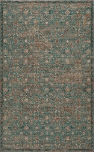 Pinehollow Distressed All-over Floral Border Non-slip Machine-washable Area Rug