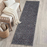 Pinehollow Distressed All-over Floral Border Non-slip Machine-washable Area Rug