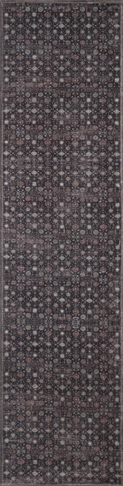 Pinehollow Distressed All-over Floral Border Non-slip Machine-washable Area Rug