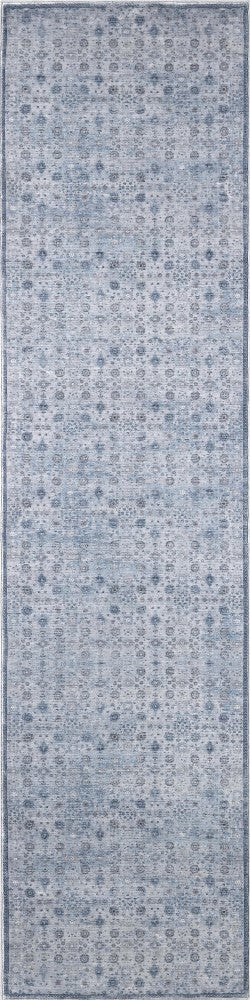 Pinehollow Distressed All-over Floral Border Non-slip Machine-washable Area Rug
