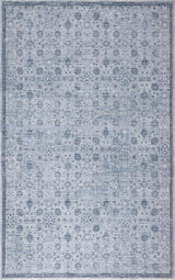 Pinehollow Distressed All-over Floral Border Non-slip Machine-washable Area Rug