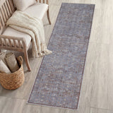 Pinehollow Distressed All-over Floral Border Non-slip Machine-washable Area Rug