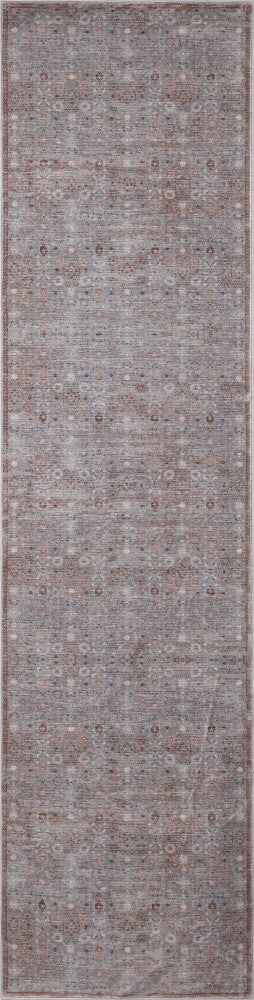 Pinehollow Distressed All-over Floral Border Non-slip Machine-washable Area Rug