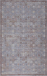 Pinehollow Distressed All-over Floral Border Non-slip Machine-washable Area Rug