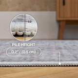 Pinehollow Distressed All-over Floral Border Non-slip Machine-washable Area Rug