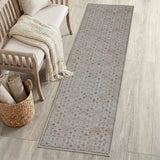 Pinehollow Distressed All-over Floral Border Non-slip Machine-washable Area Rug