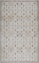 Pinehollow Distressed All-over Floral Border Non-slip Machine-washable Area Rug