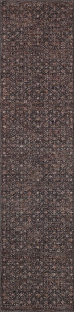 Pinehollow Distressed All-over Floral Border Non-slip Machine-washable Area Rug