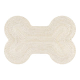 Petzi 24 in. x 16 in. Rustic Bone Shaped Hand Braided Natural Jute Pet Feeding Mat
