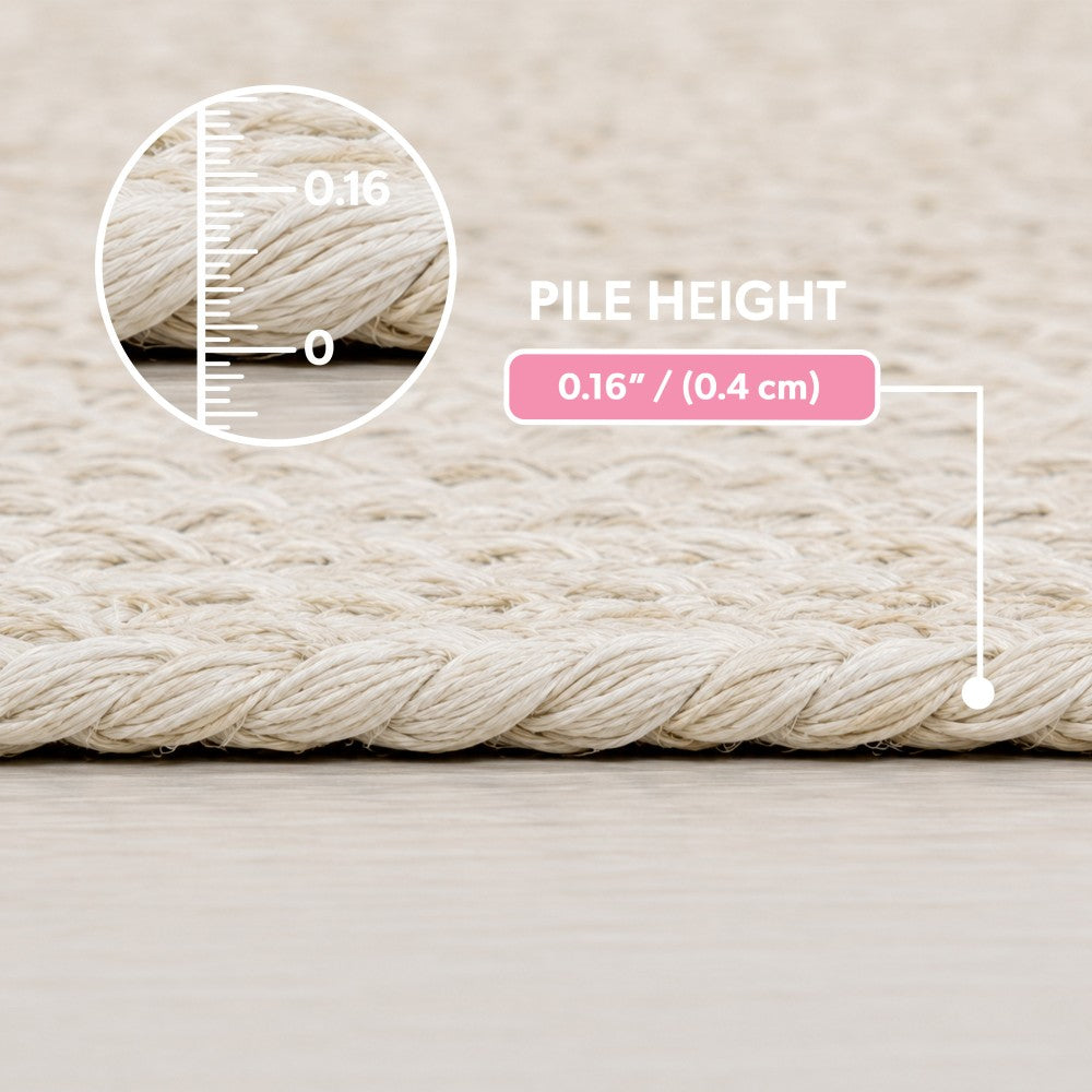 Petzi 24 in. x 16 in. Rustic Bone Shaped Hand Braided Natural Jute Pet Feeding Mat