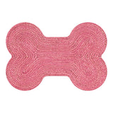 Petzi 24 in. x 16 in. Rustic Bone Shaped Hand Braided Natural Jute Pet Feeding Mat