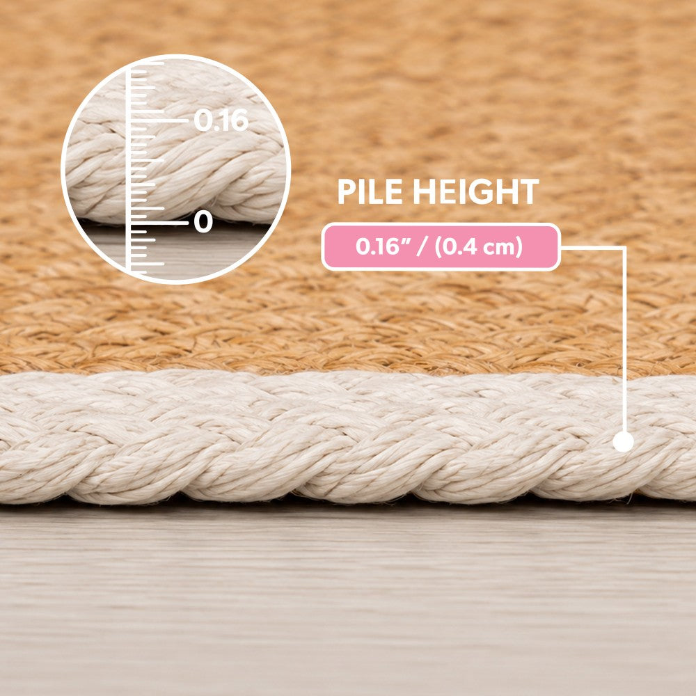Petzi 24 in. x 16 in. Rustic Bone Shaped Hand Braided Natural Jute Pet Feeding Mat
