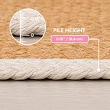 Petzi 24 in. x 16 in. Rustic Bone Shaped Hand Braided Natural Jute Pet Feeding Mat