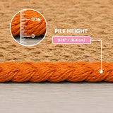 Petzi 24 in. x 16 in. Rustic Bone Shaped Hand Braided Natural Jute Pet Feeding Mat