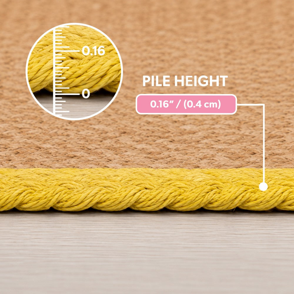 Petzi 24 in. x 16 in. Rustic Bone Shaped Hand Braided Natural Jute Pet Feeding Mat