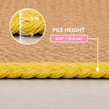 Petzi 24 in. x 16 in. Rustic Bone Shaped Hand Braided Natural Jute Pet Feeding Mat
