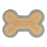 Petzi 24 in. x 16 in. Rustic Bone Shaped Hand Braided Natural Jute Pet Feeding Mat