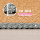 Petzi 24 in. x 16 in. Rustic Bone Shaped Hand Braided Natural Jute Pet Feeding Mat