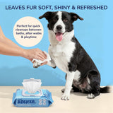 Pawlo Hypoallergenic Unscented Dog Grooming Wipes with Aloe Vera, Chamomile, and Shea Butter