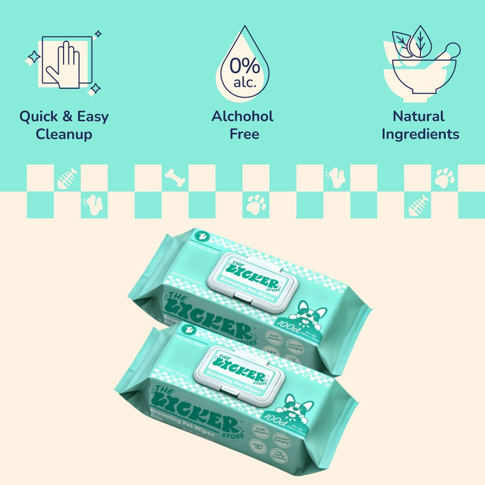 Furby Biodegradable Hydrating Hypoallergenic Unscented Dog Grooming Wipes with Aloe Vera, Chamomile, and Shea Butter