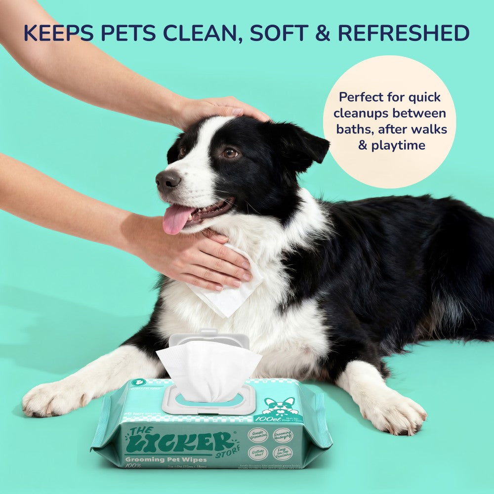 Furby Biodegradable Hydrating Hypoallergenic Unscented Dog Grooming Wipes with Aloe Vera, Chamomile, and Shea Butter