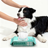 Biodegradable Hydrating Hypoallergenic Unscented Dog Grooming Wipes with Aloe Vera, Chamomile - White