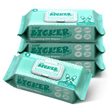 Biodegradable Hydrating Hypoallergenic Unscented Dog Grooming Wipes with Aloe Vera, Chamomile - White